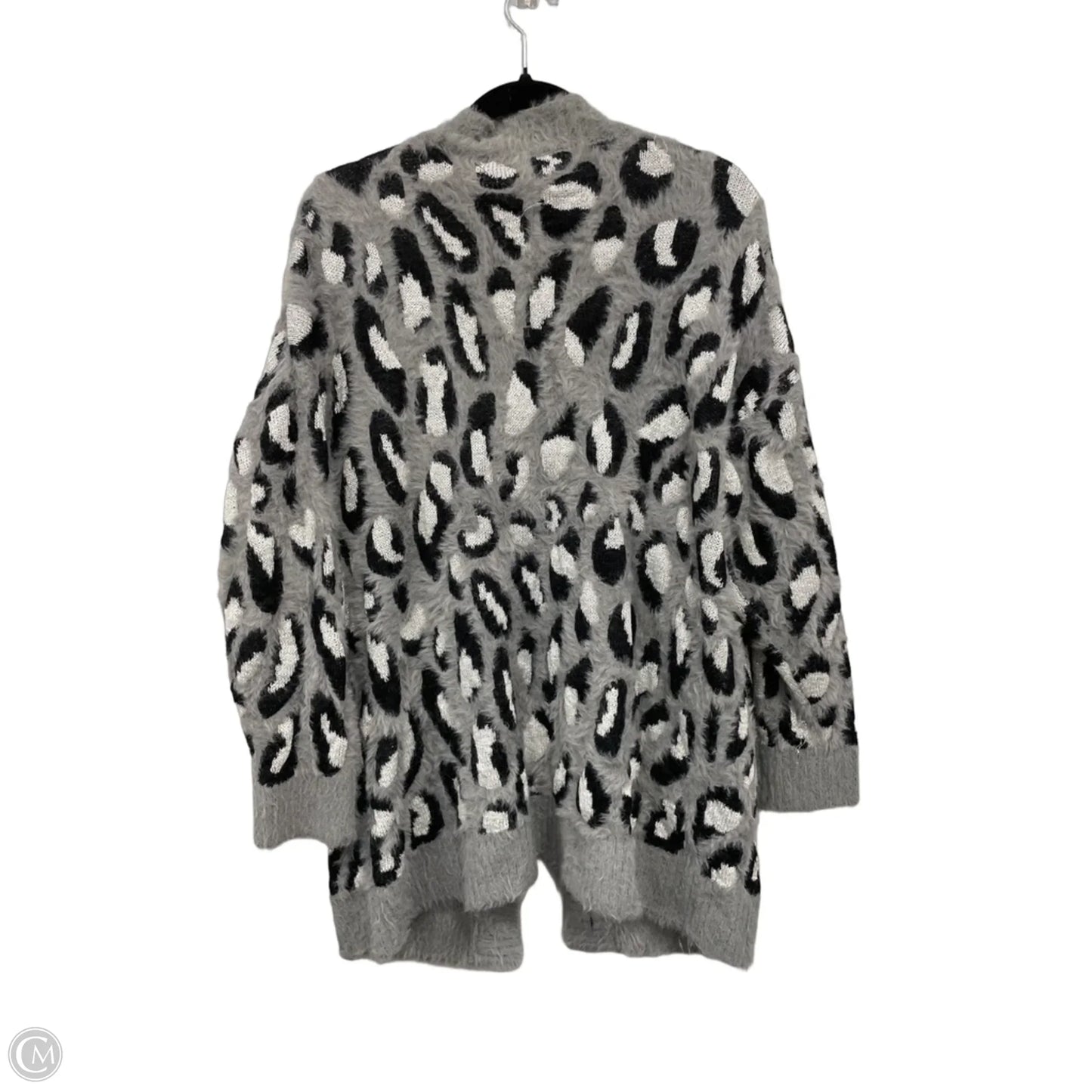 Sweater Cardigan By Gabrielle In Black & Grey, Size: Xl