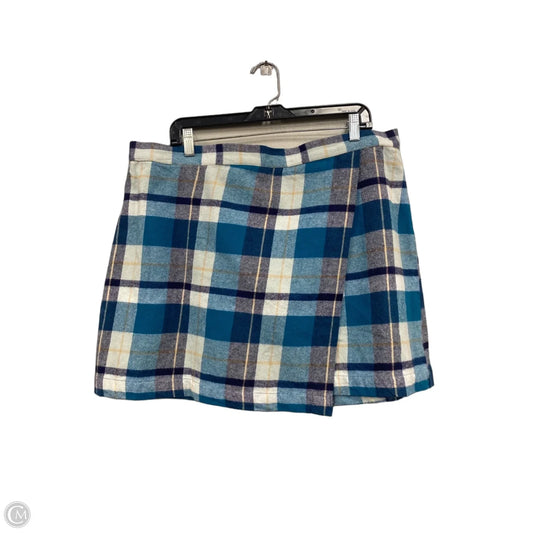 Skirt Mini & Short By True Craft In Blue & Cream, Size: 16