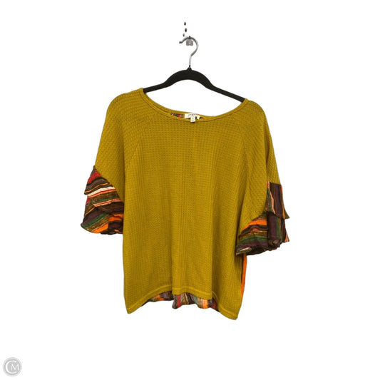 Blouse Short Sleeve By Umgee In Gold, Size: M