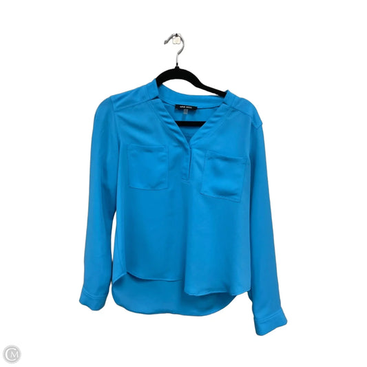 Blouse Long Sleeve By Nine West Apparel In Blue, Size: Sp