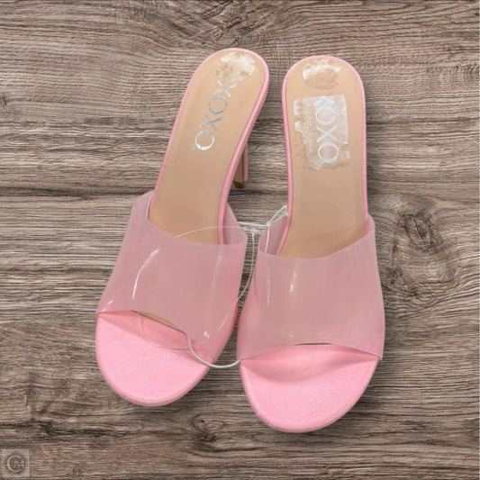 Shoes Heels Kitten By Clothes Mentor In Pink, Size: 7.5