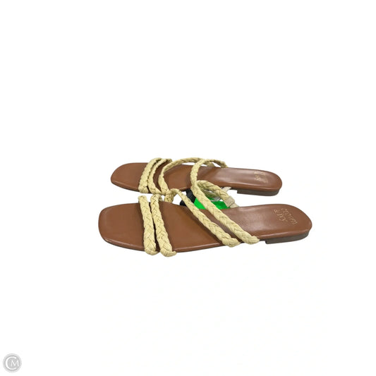 Sandals Flats By Crown And Ivy In Beige, Size: 7.5