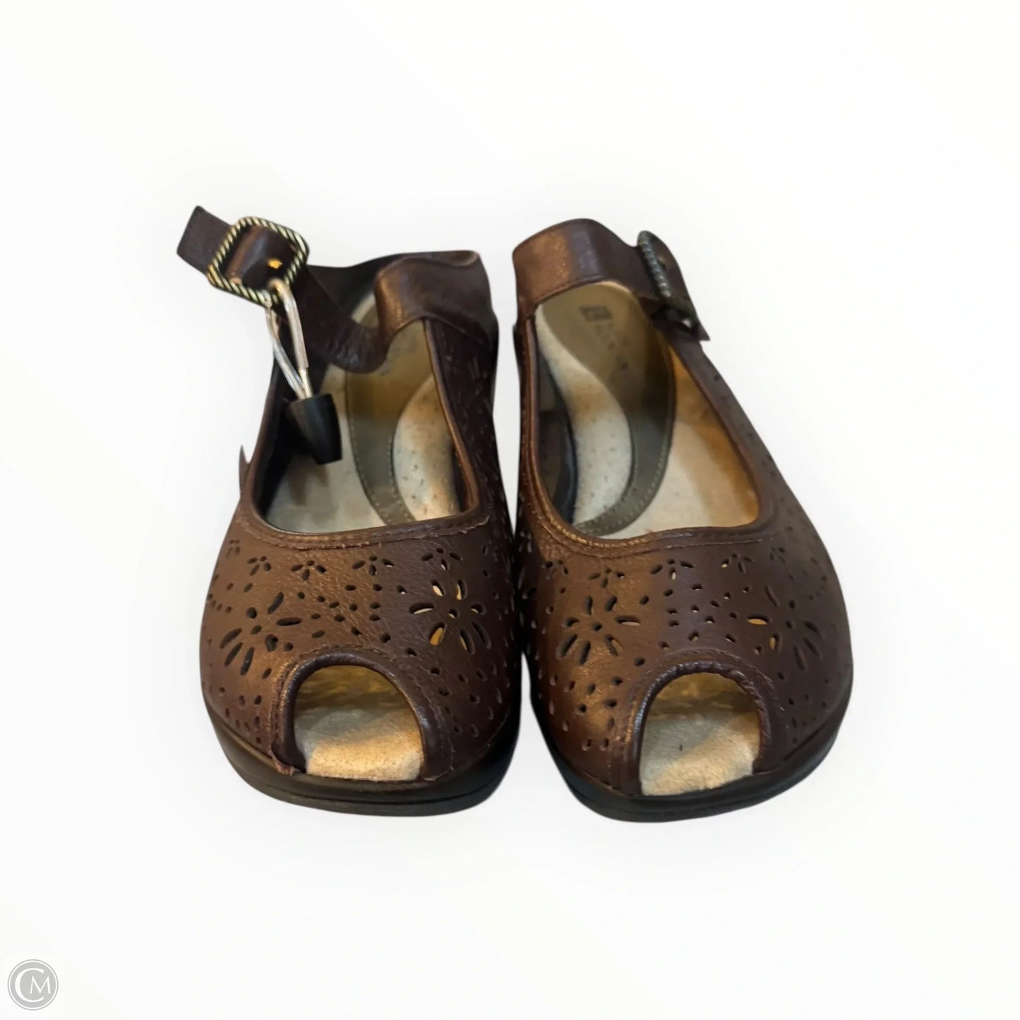 Sandals Heels Block By White Mountain In Brown, Size: 9