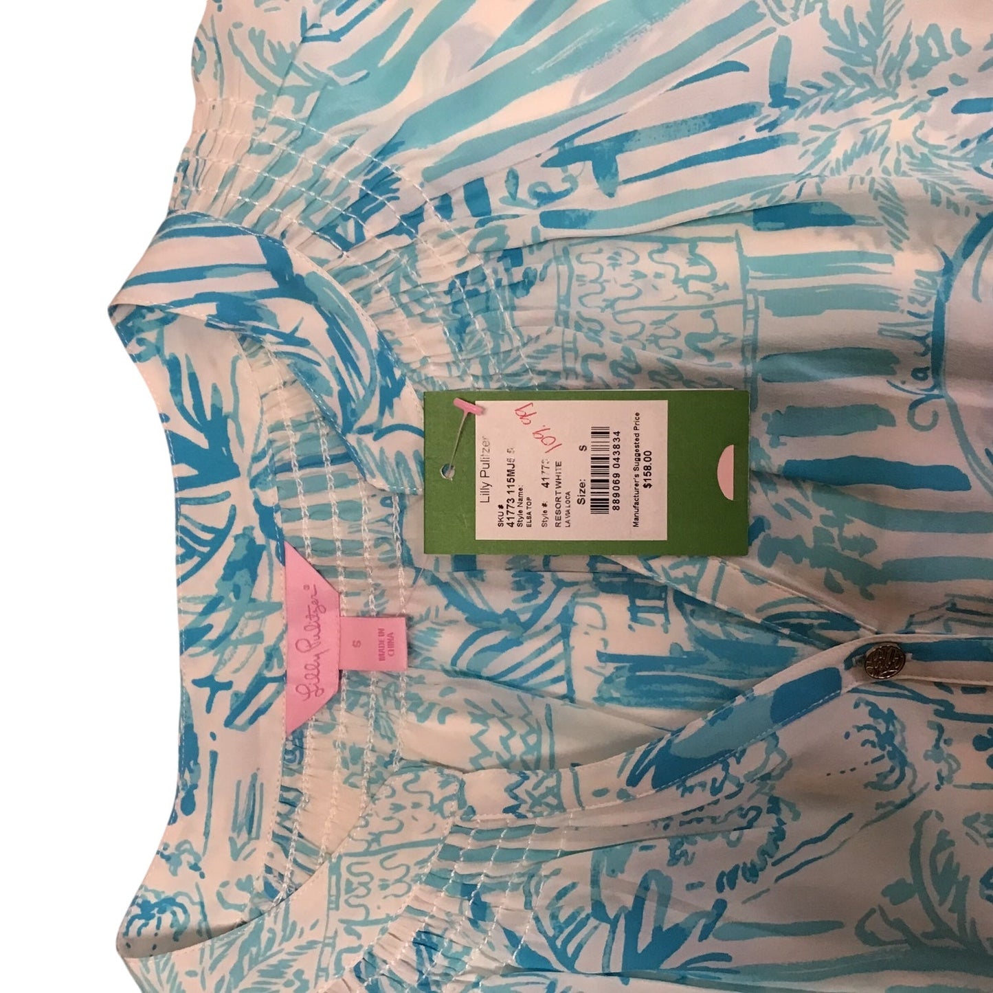 Blouse Long Sleeve By Lilly Pulitzer In Blue, Size: S