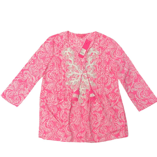 Blouse Long Sleeve By Lilly Pulitzer In Pink, Size: Xs