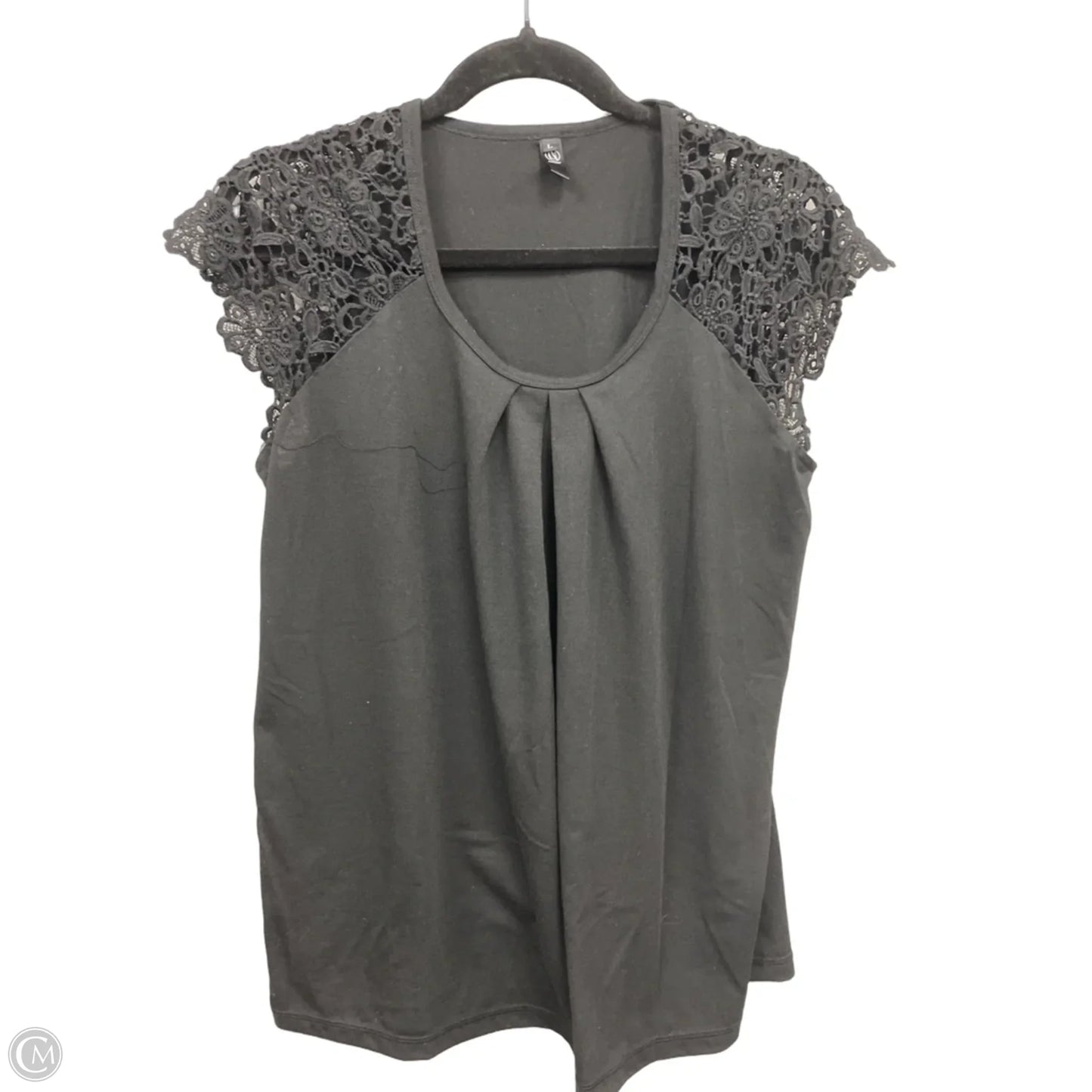 Top Short Sleeve By Automet In Black, Size: L