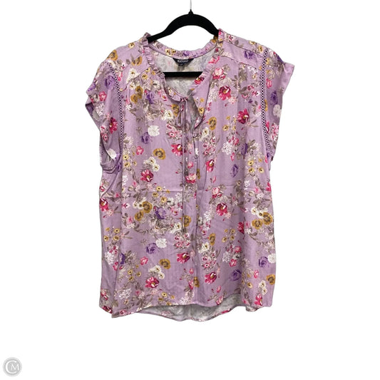 Top Short Sleeve By Buffalo David Bitton In Floral Print, Size: Xl