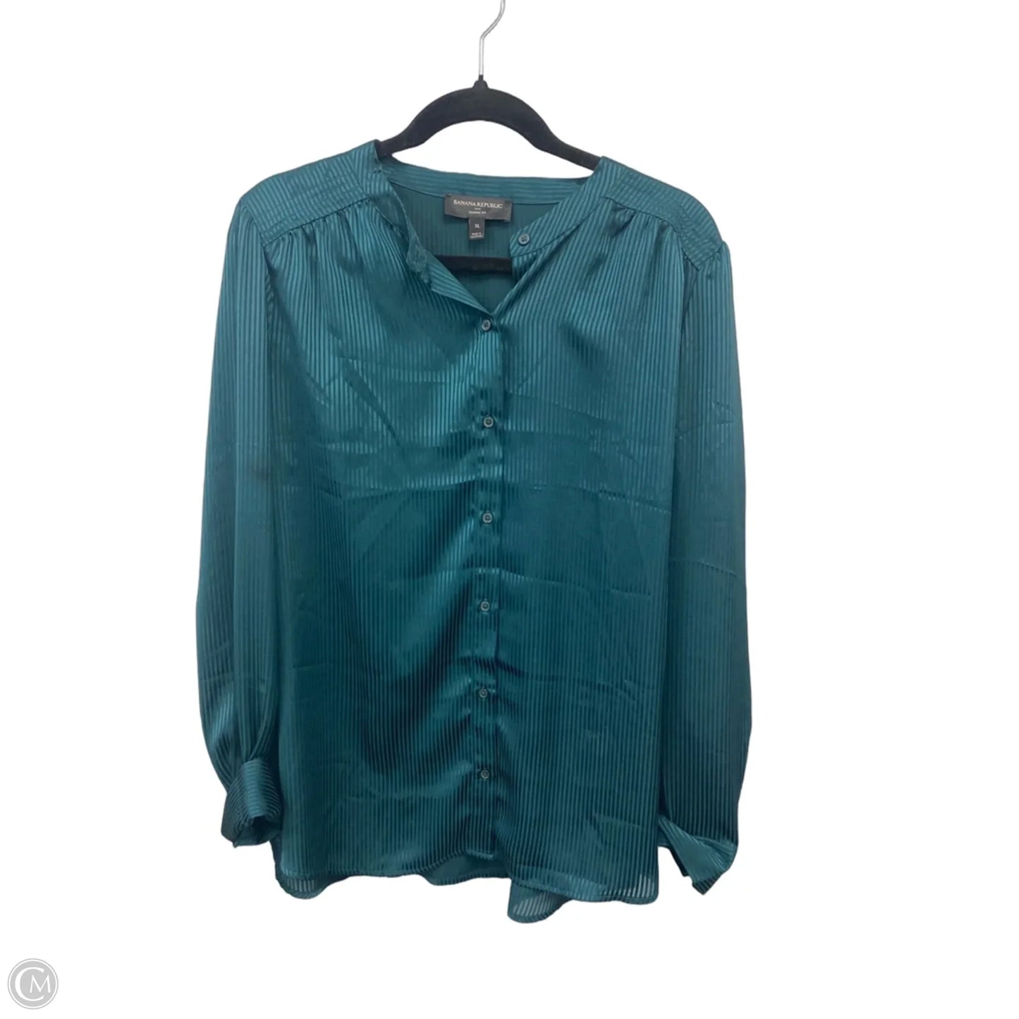 Top Long Sleeve By Banana Republic In Green, Size: Xl
