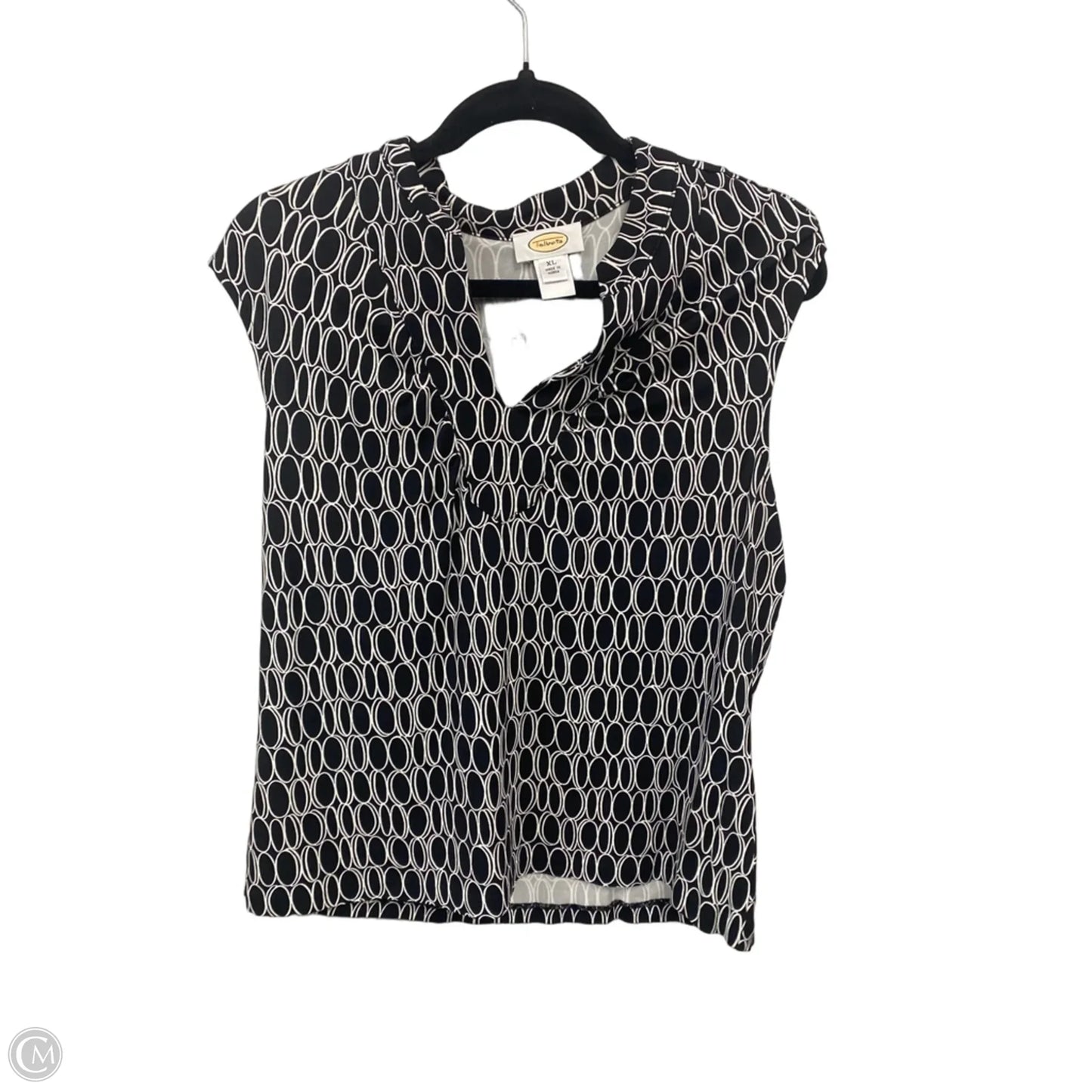 Top Sleeveless By Talbots In Black & White, Size: Xl