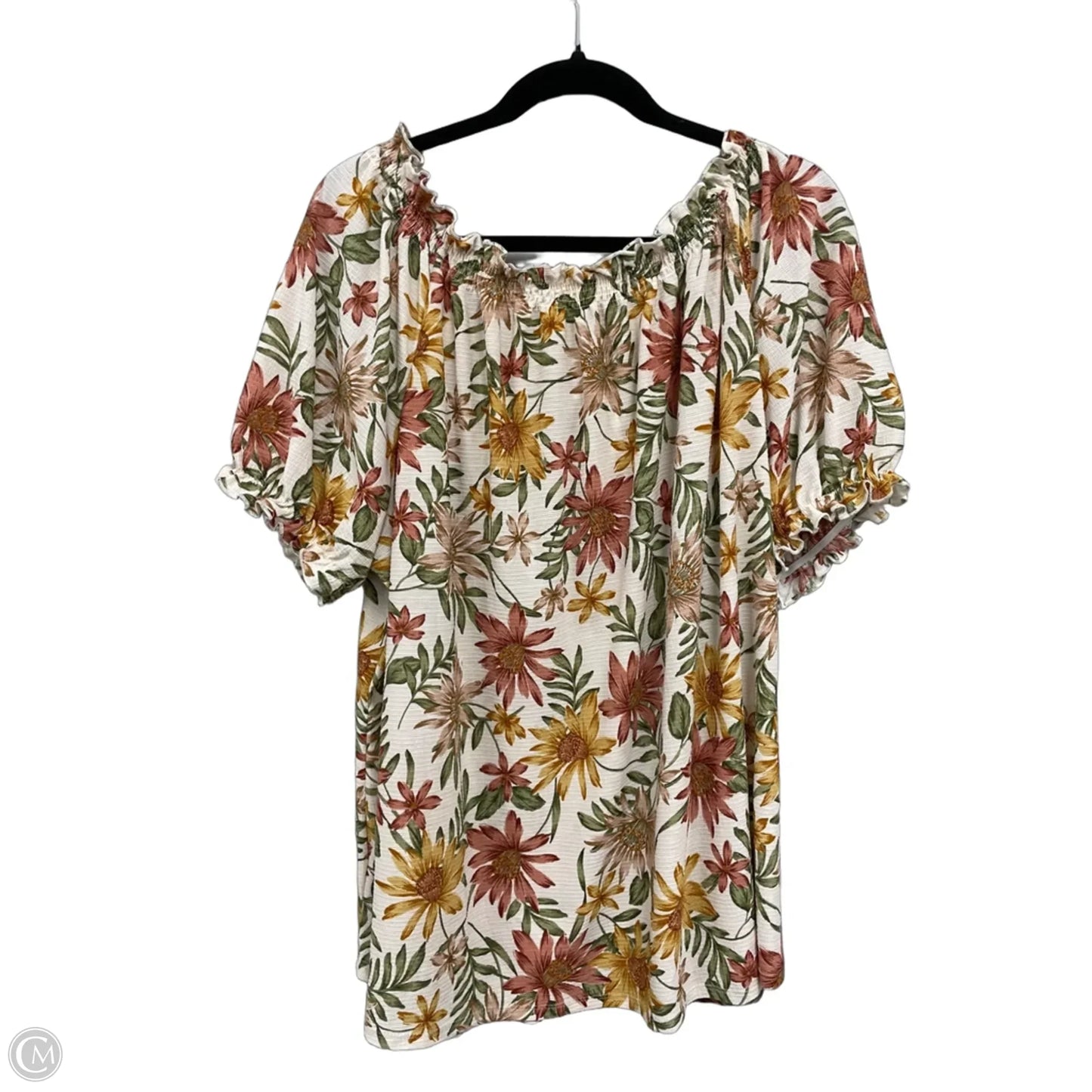 Top Short Sleeve By Joie In Floral Print, Size: 3x