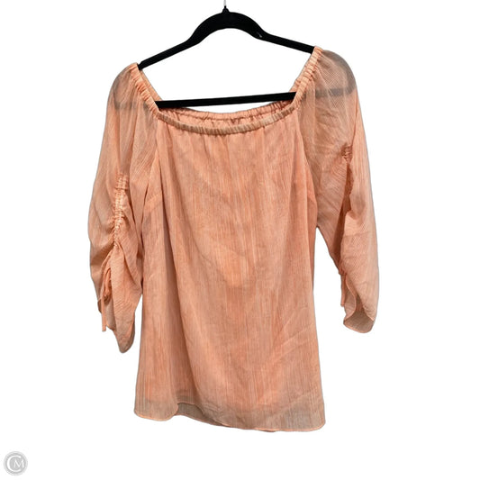 Top Long Sleeve By Halston In Peach, Size: M
