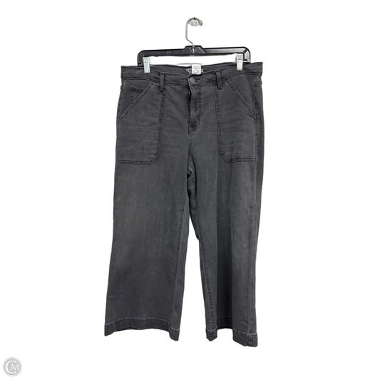 Jeans Wide Leg By Time And Tru In Black Denim, Size: 14
