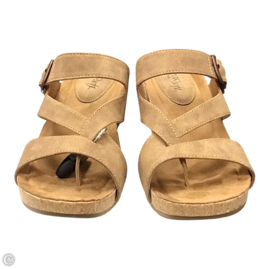 Sandals Heels Wedge By Sofft In Brown, Size: 9.5