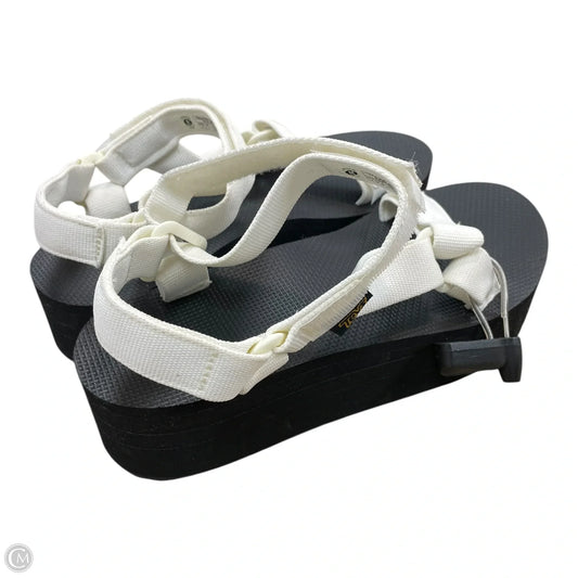 Sandals Heels Platform By Teva In Black & White, Size: 8