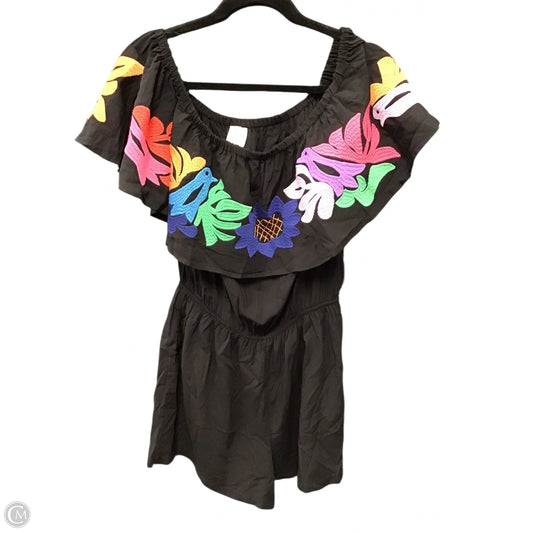 Romper By J.marie In Black & Pink, Size: L