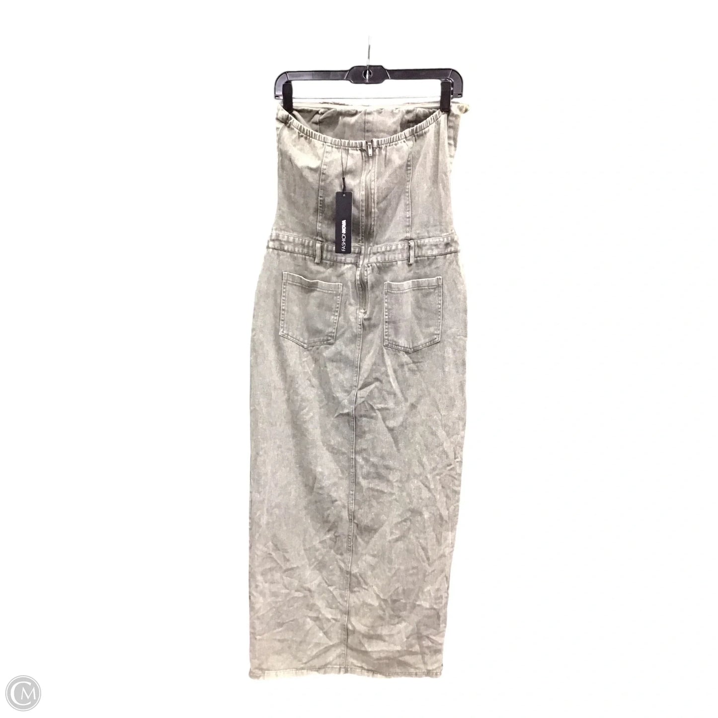 Dress Casual Midi By Fashion Nova In Green Denim, Size: M