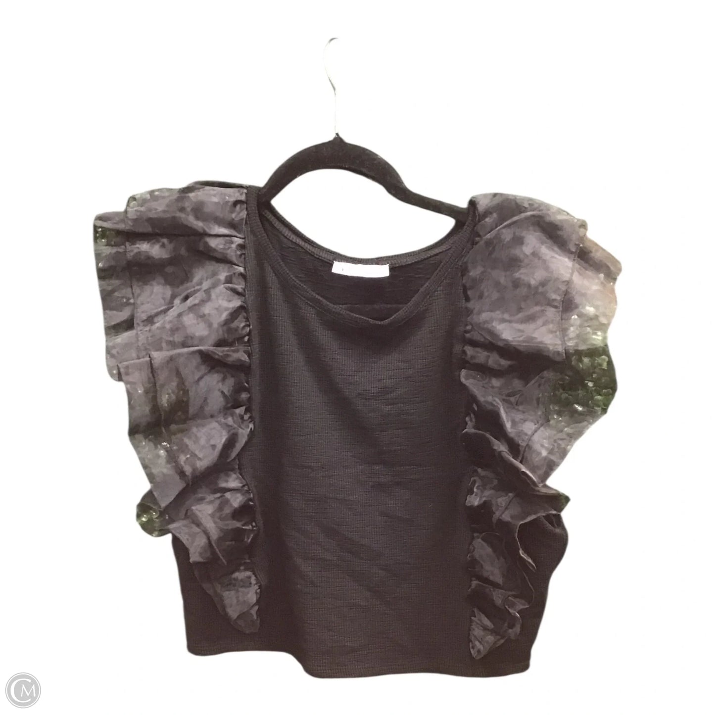 Blouse Short Sleeve By Zara In Black, Size: L