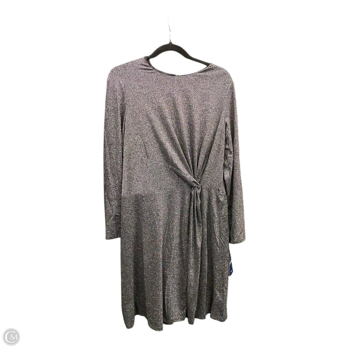Dress Party Midi By Chaps In Black & Silver, Size: 16