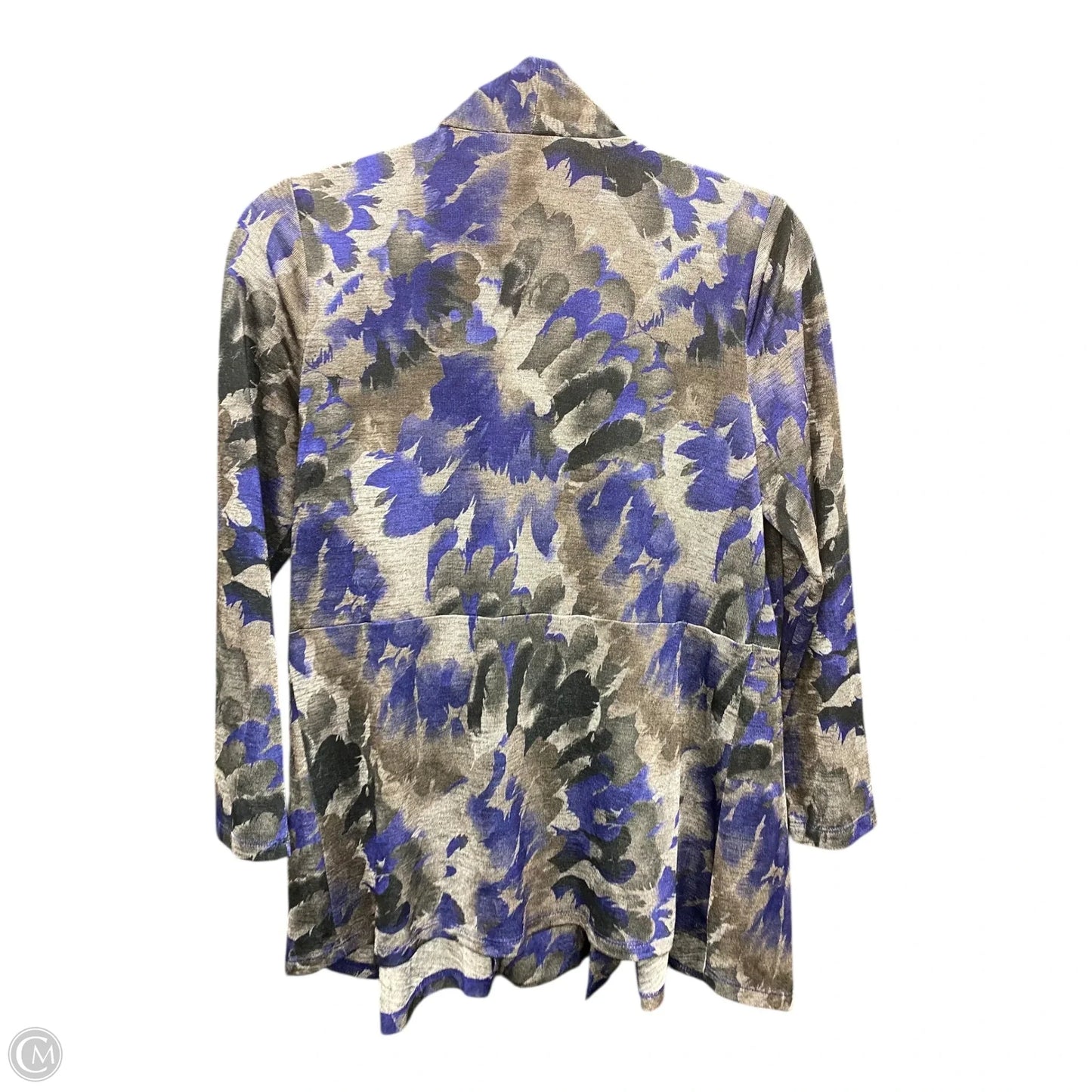 Cardigan By Kasper In Blue & Grey, Size: Mp