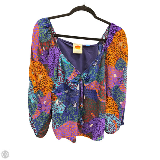 Blouse 3/4 Sleeve By Farm Rio In Multi-colored, Size: M