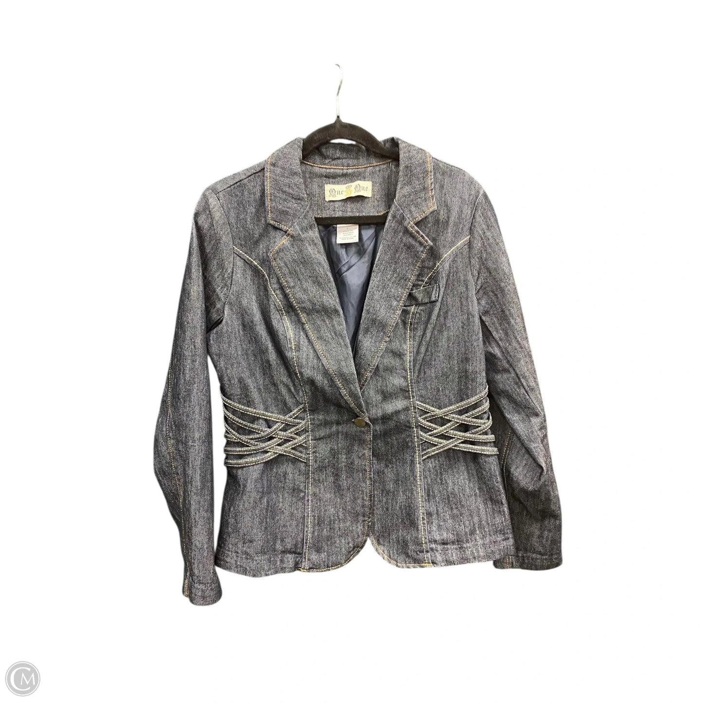 Blazer By One 5 One In Blue Denim, Size: L