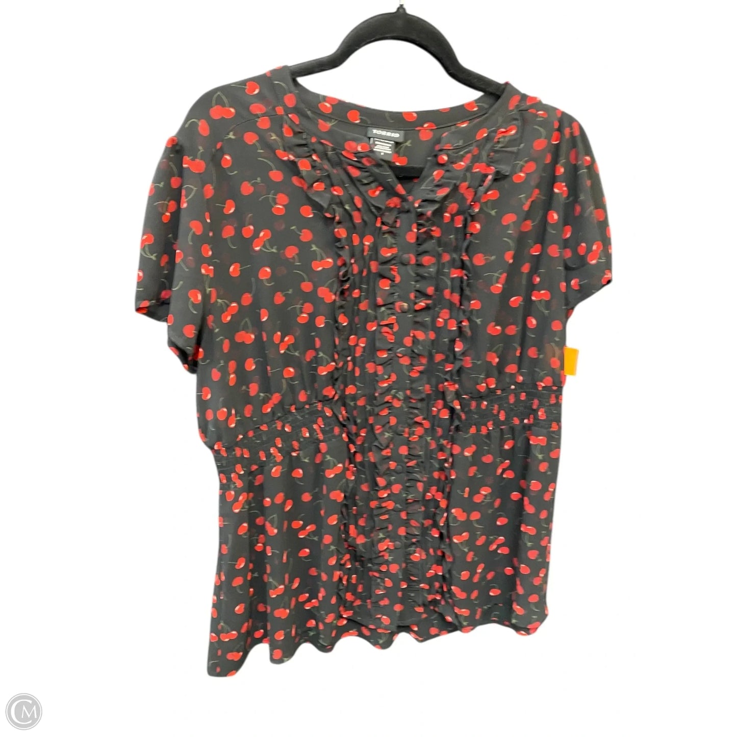 Blouse Short Sleeve By Torrid In Black & Red, Size: 1x