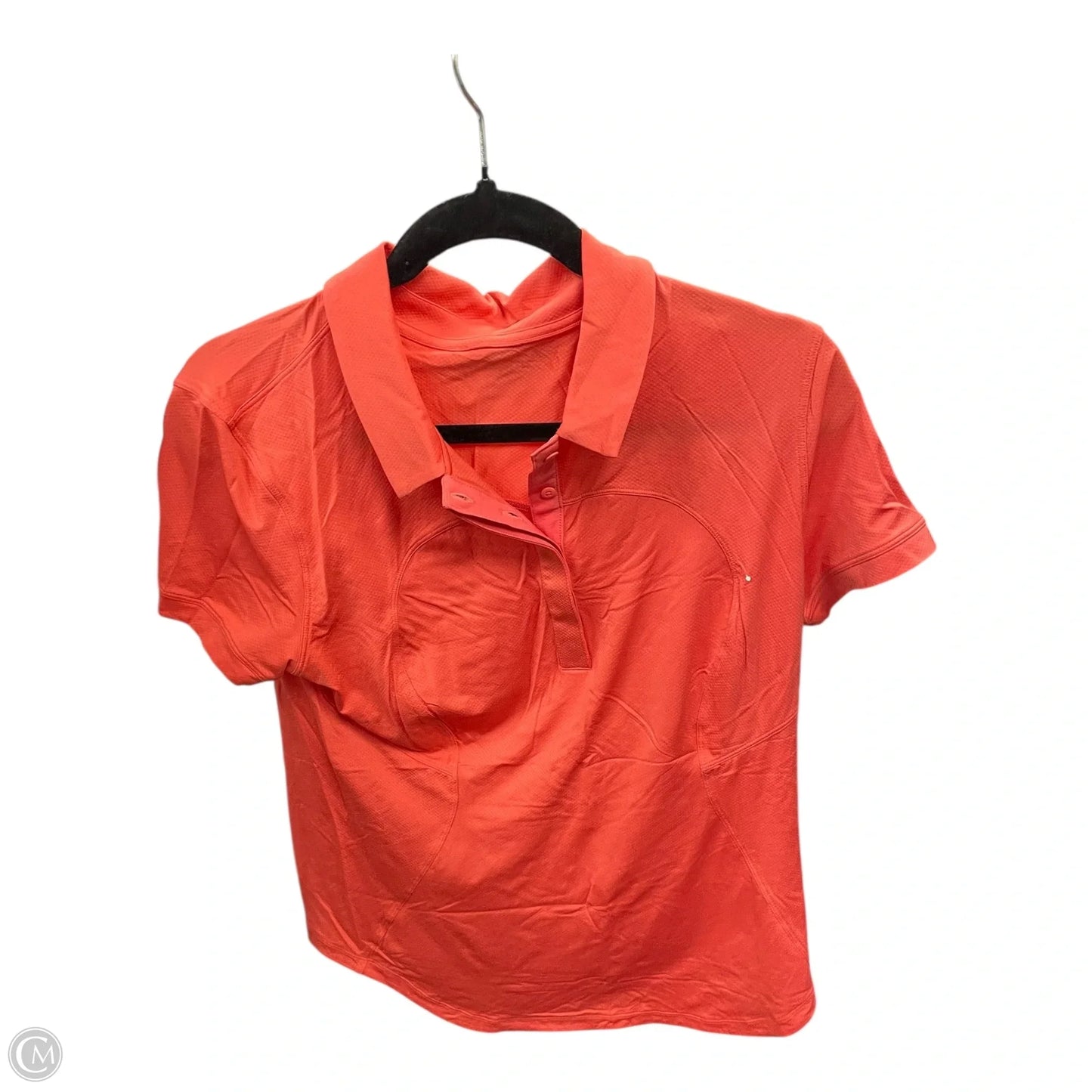 Athletic Top Short Sleeve By Lululemon In Coral, Size: 10
