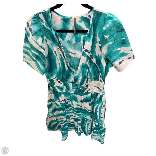 Dress Casual Short By Anthropologie In Green & White, Size: M