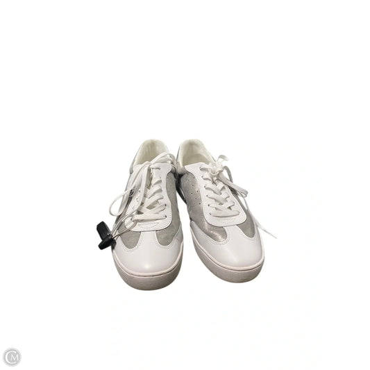 Shoes Sneakers By Michael By Michael Kors In Silver & White, Size: 10