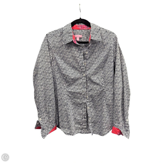 Top Long Sleeve Designer By Lilly Pulitzer In Blue & White, Size: 8