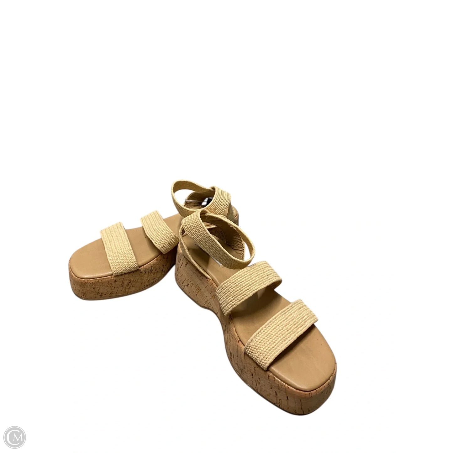 Sandals Heels Platform By Steve Madden In Tan, Size: 8