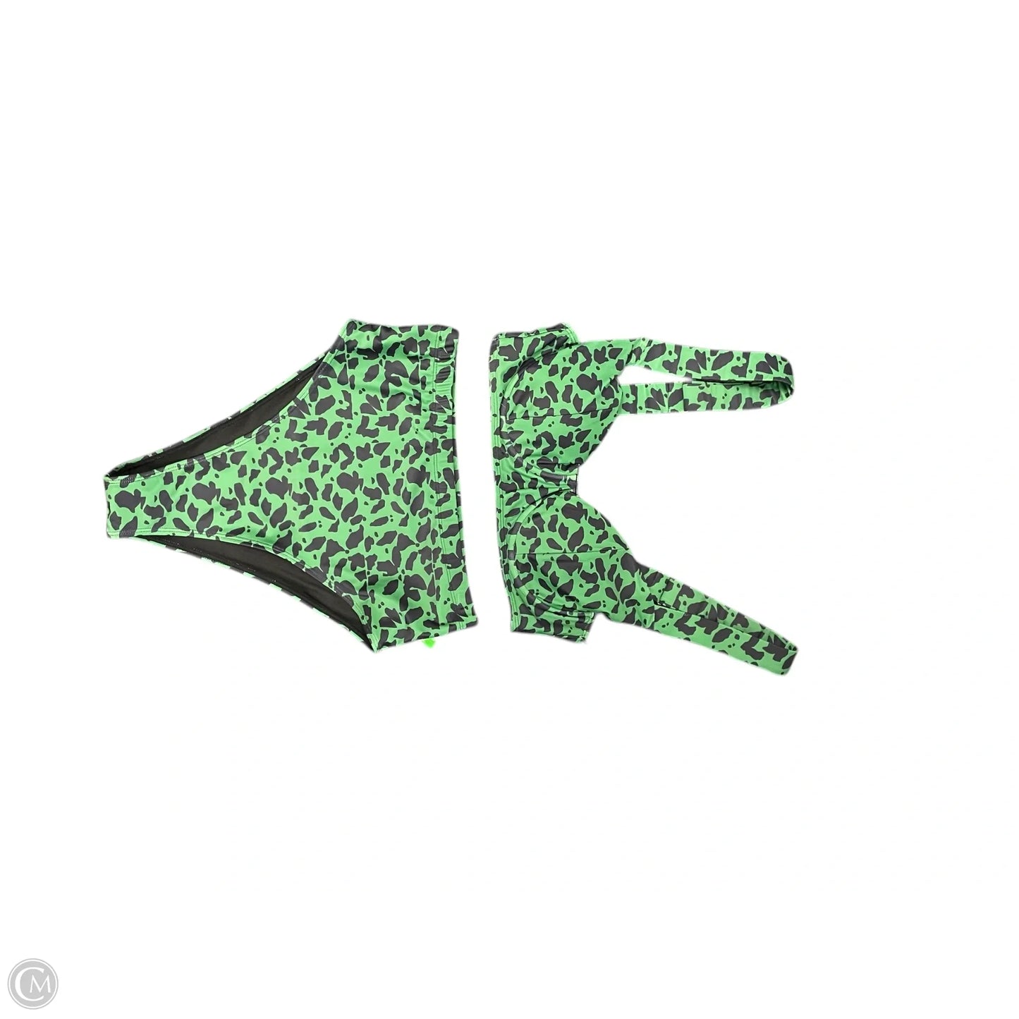 Swimsuit 2pc By Clothes Mentor In Black & Green, Size: L