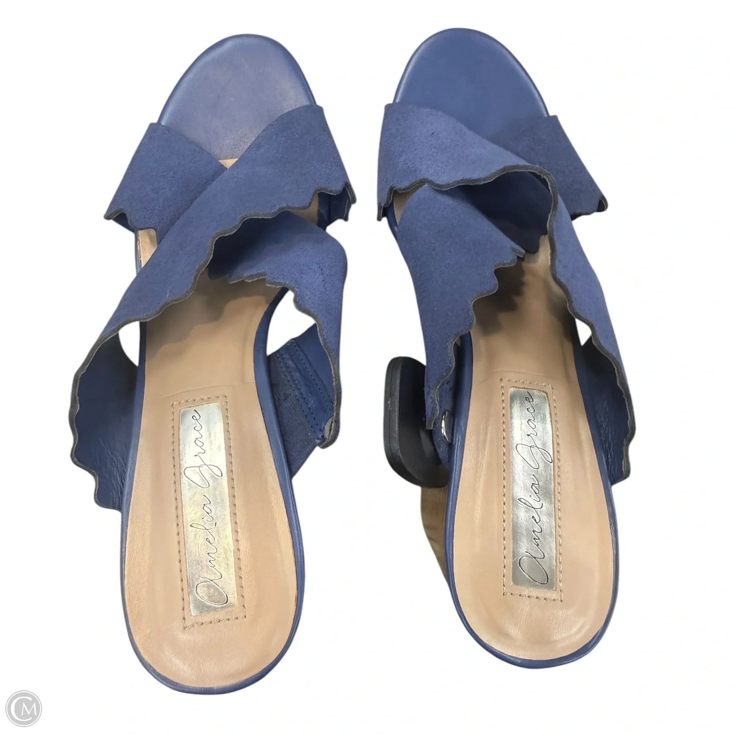 Sandals Heels Block By Clothes Mentor In Blue, Size: 9.5