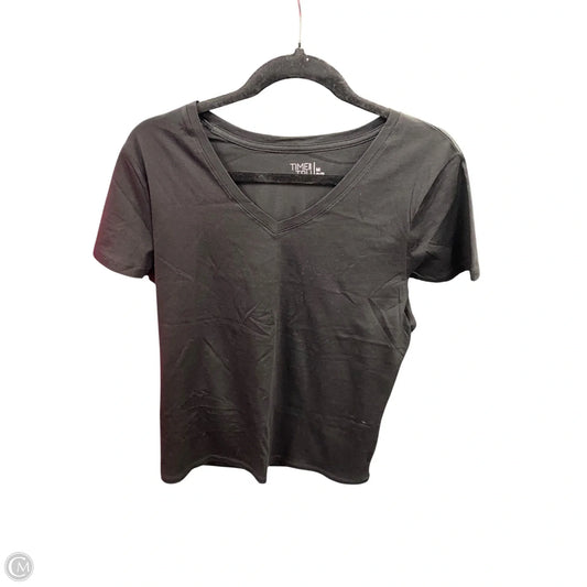 Top Short Sleeve Basic By Time And Tru In Black, Size: M