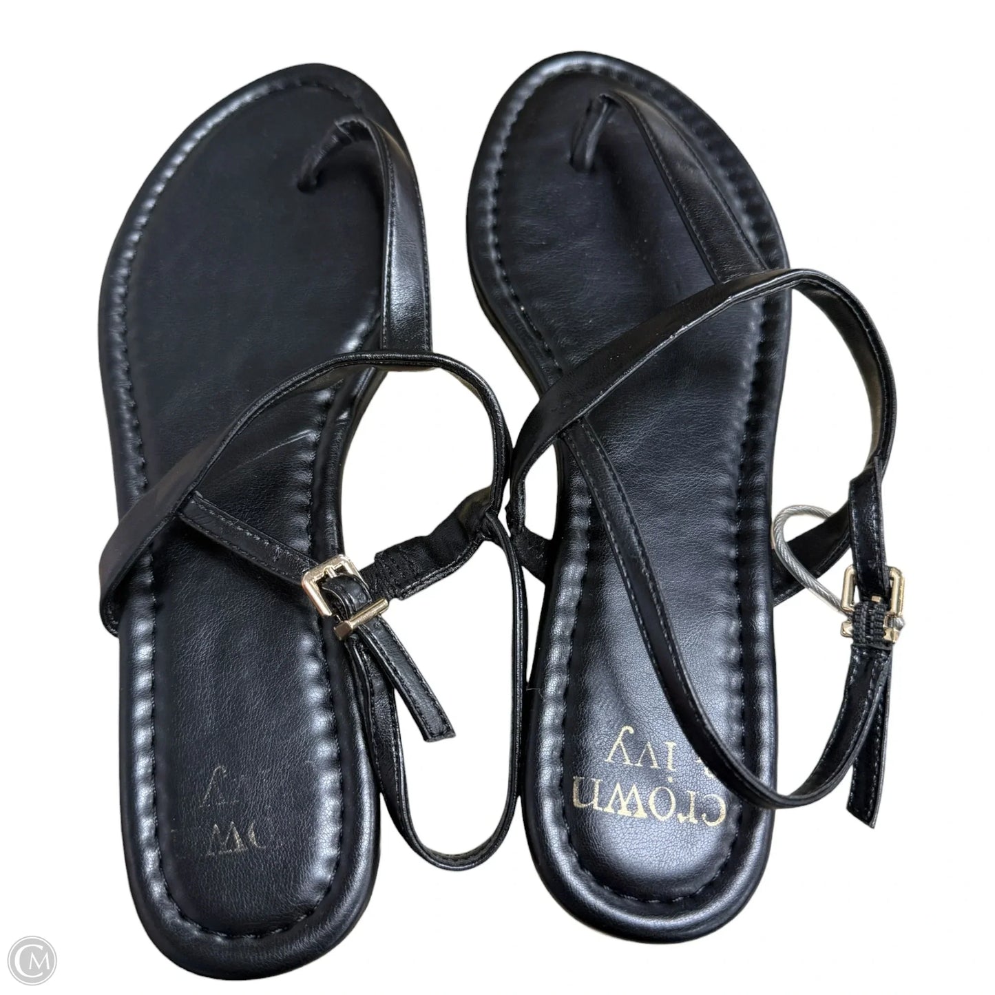 Sandals Flats By Crown And Ivy In Black, Size: 7.5