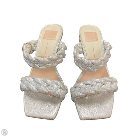 Sandals Heels Block By Dolce Vita In Silver, Size: 6.5