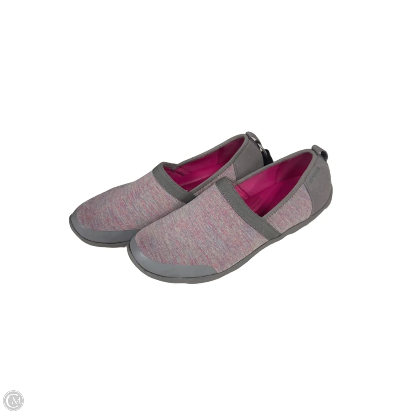 Shoes Sneakers By Crocs In Grey & Pink, Size: 10