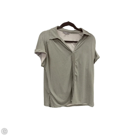 Top Short Sleeve By Adrianna Papell In Polkadot Pattern, Size: M