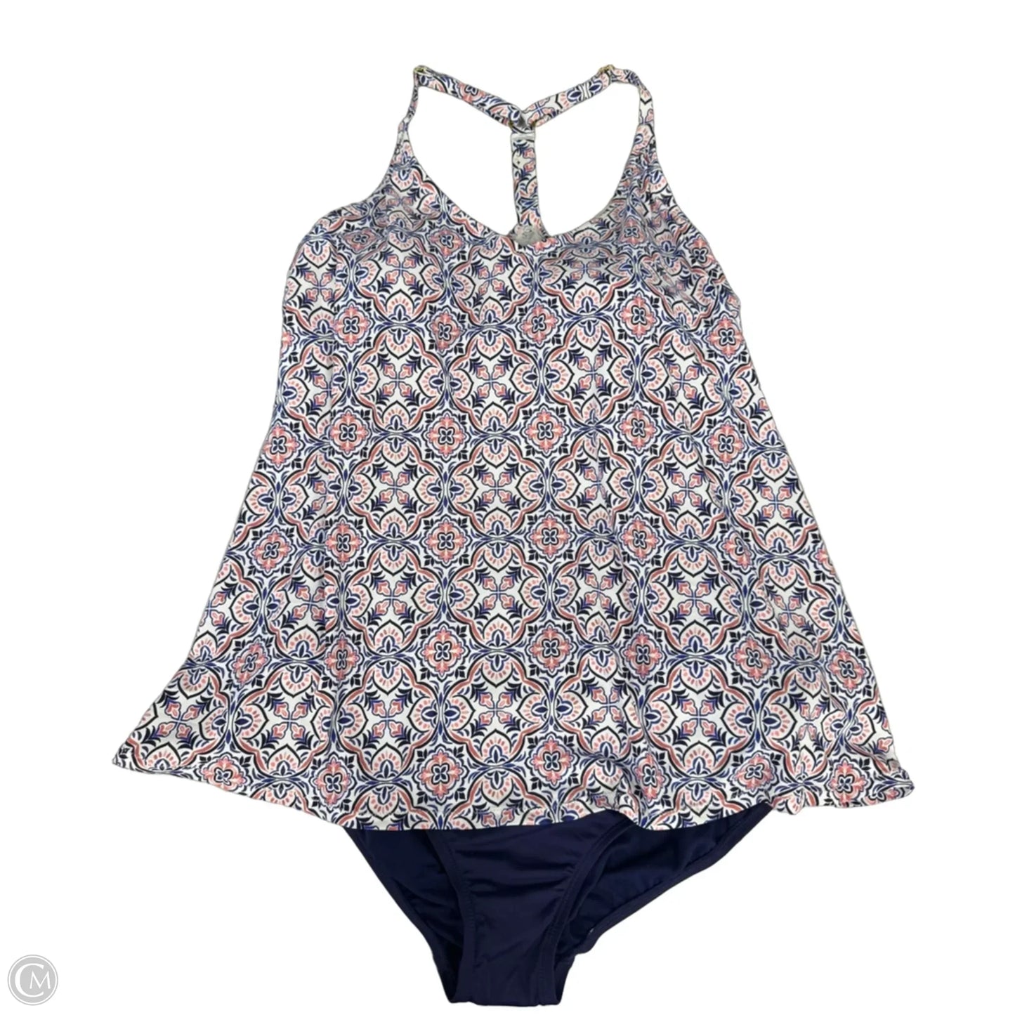 Swimsuit 2pc By Clothes Mentor In Blue & White, Size: 18