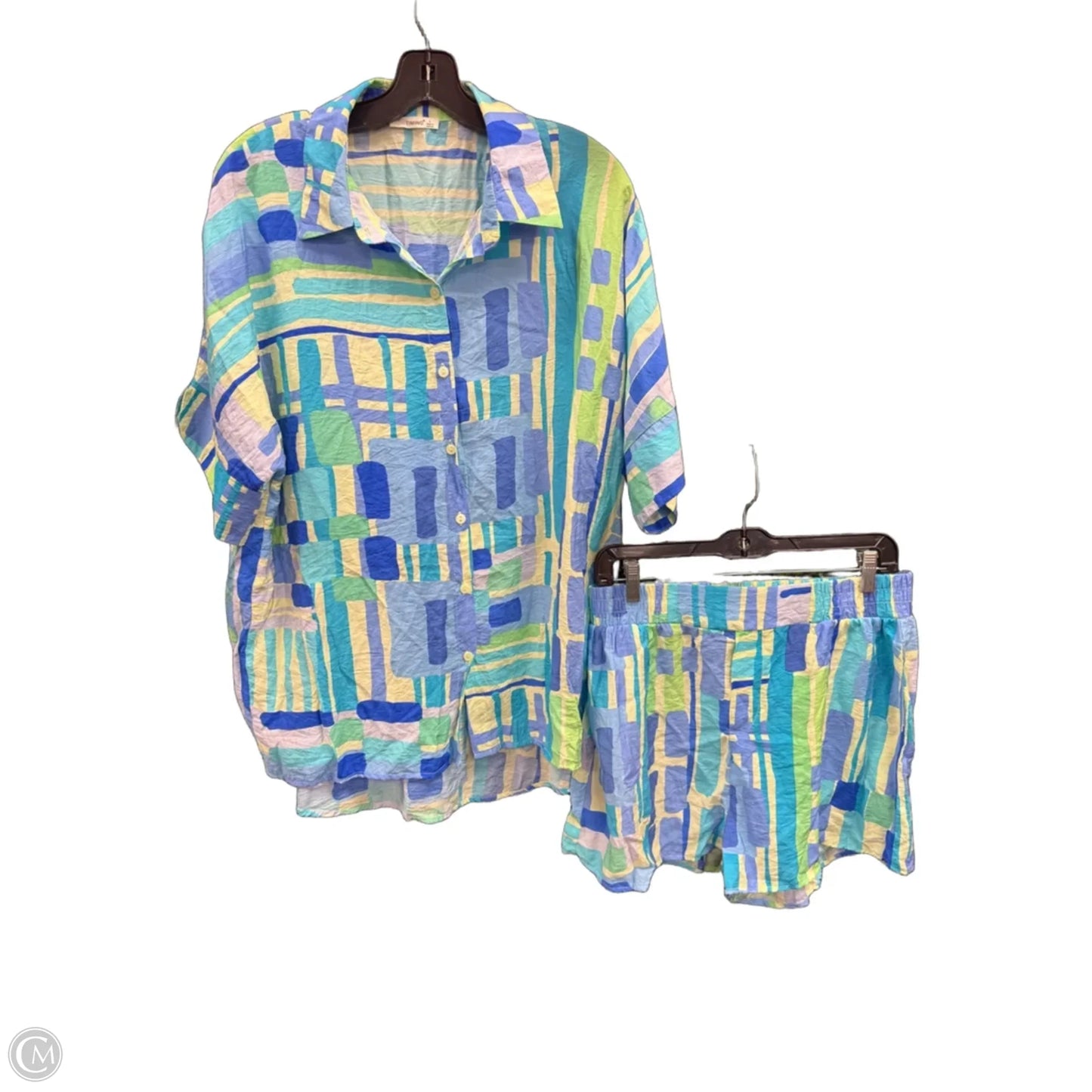 Shorts Set By Timing In Geometric Pattern, Size: L