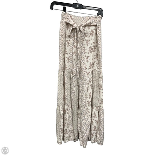 Pants Wide Leg By Shein In Cream & Tan, Size: L