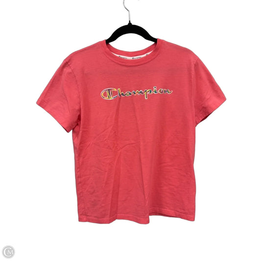 Athletic Top Short Sleeve By Champion In Coral, Size: M