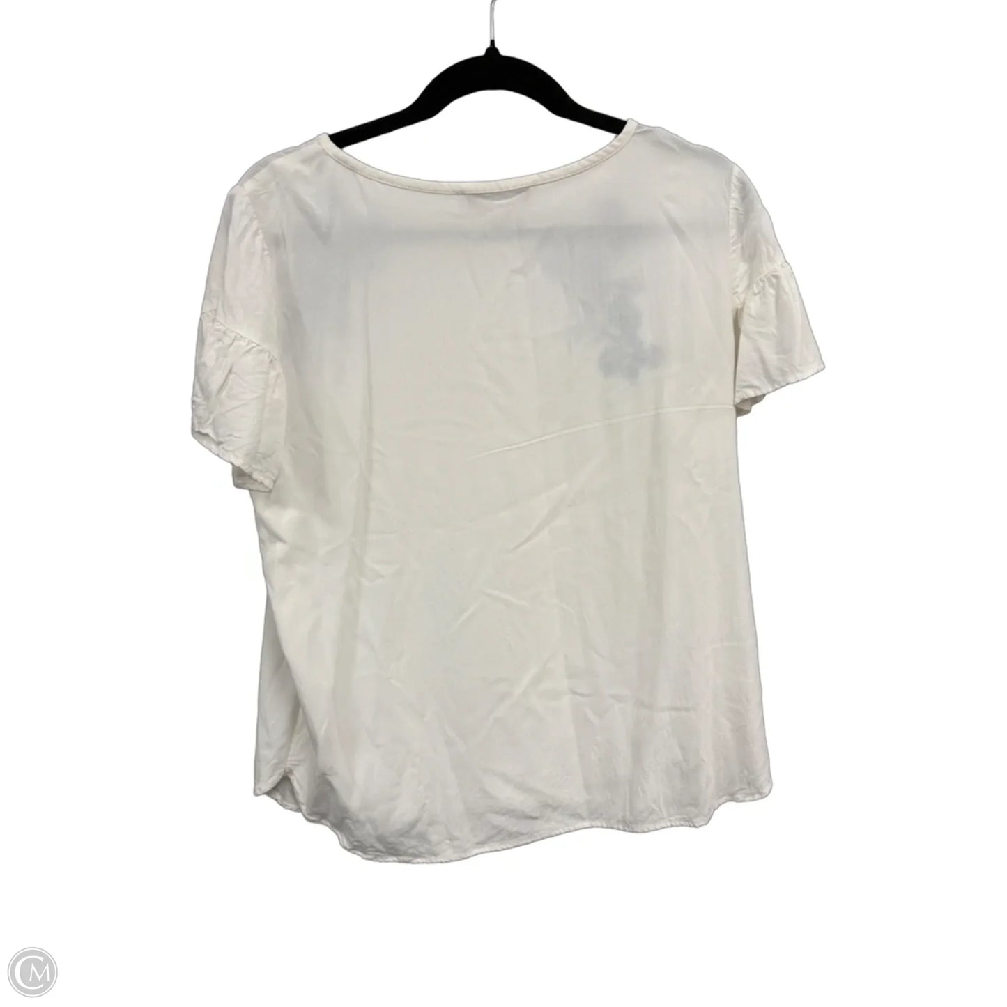 Top Short Sleeve By Loft In Blue & White, Size: M