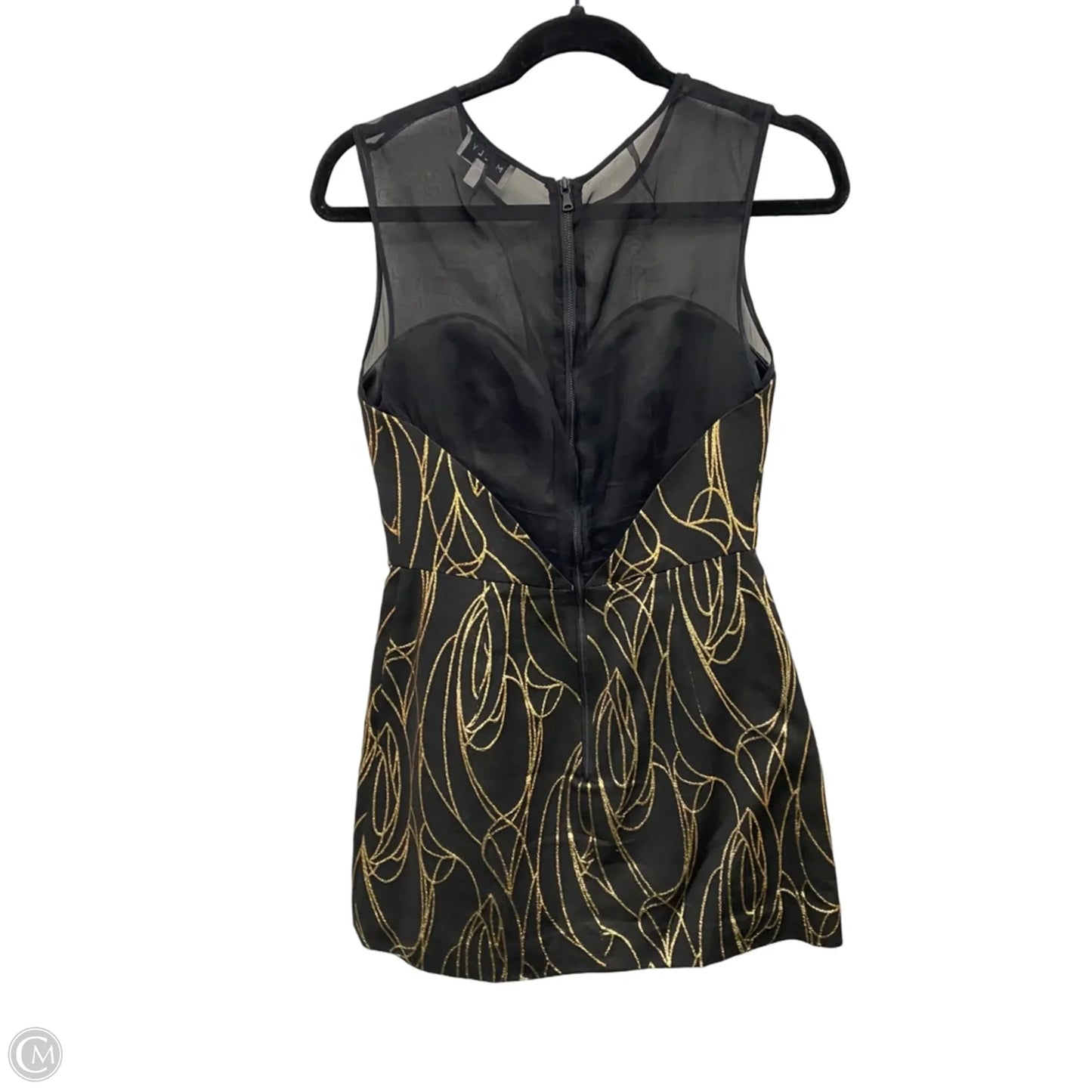 Dress Designer By Milly In Black & Gold, Size: 6