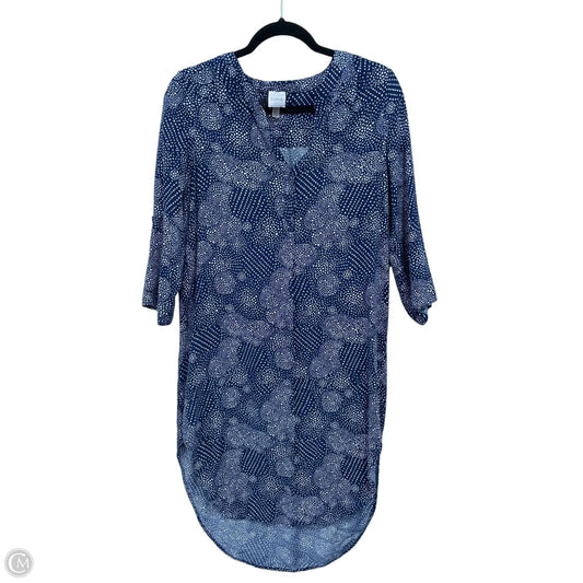 Dress Casual Midi By Cupio In Blue & White, Size: L