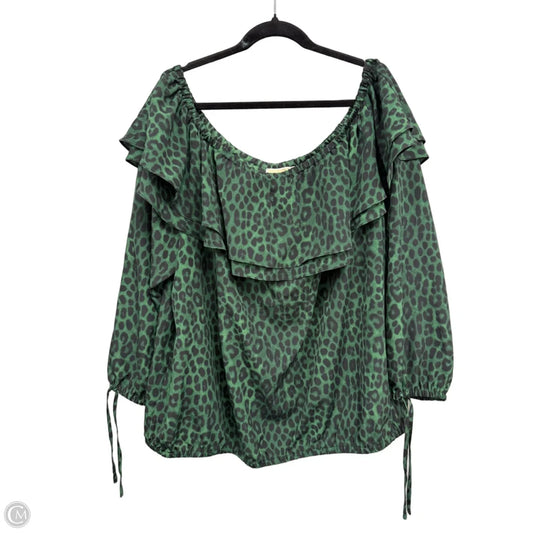 Top 3/4 Sleeve By Michael By Michael Kors In Animal Print, Size: 3x