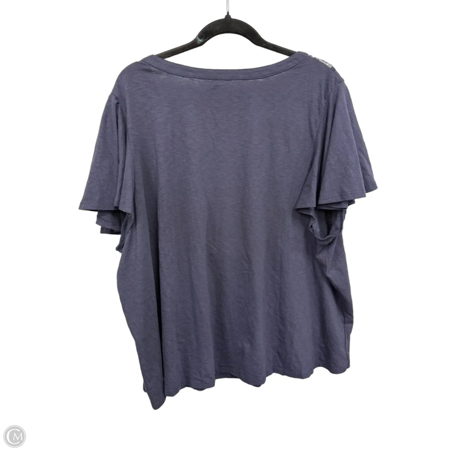 Top Short Sleeve By Lane Bryant In Blue & White, Size: 3x