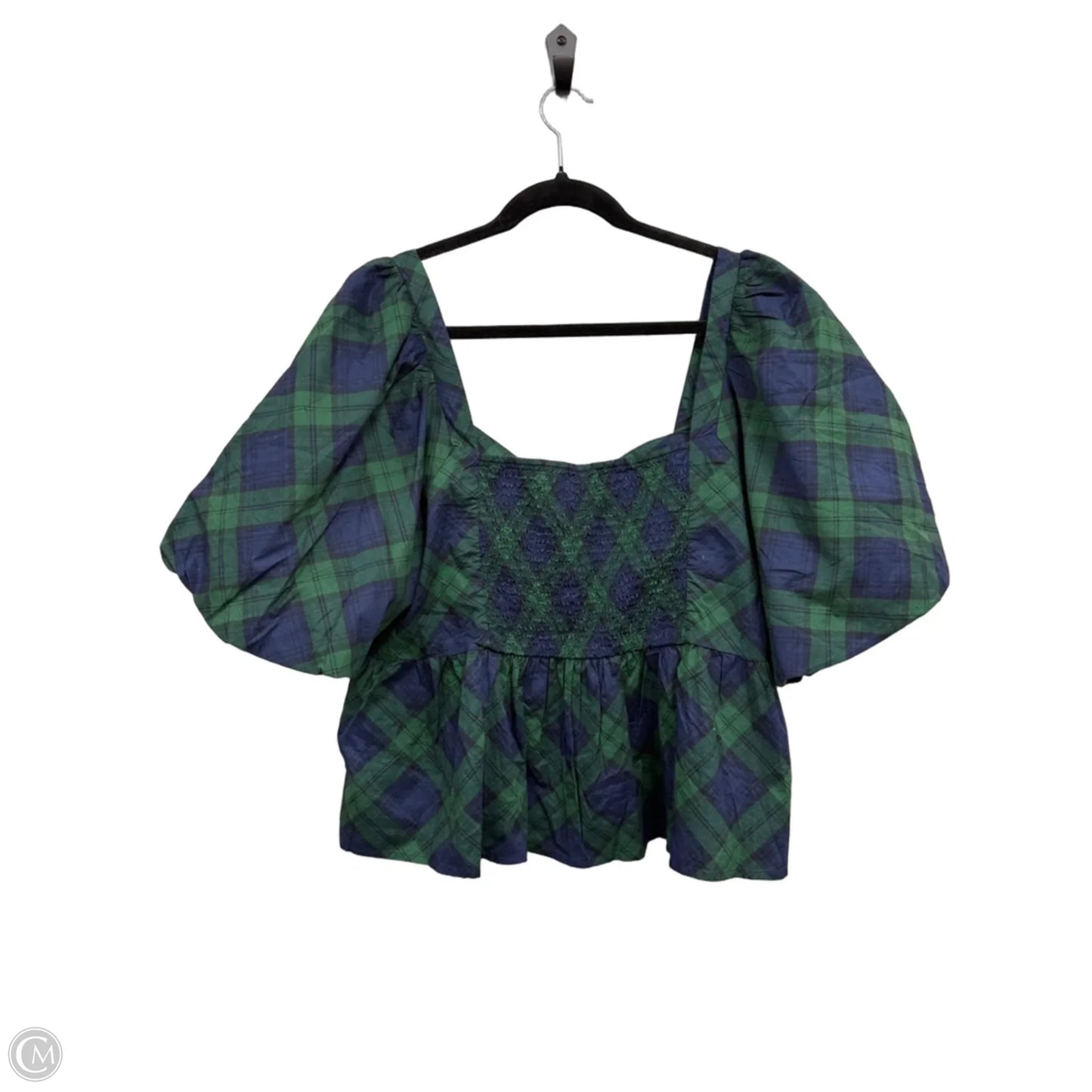 Top Short Sleeve By Old Navy In Plaid Pattern, Size: Xxl
