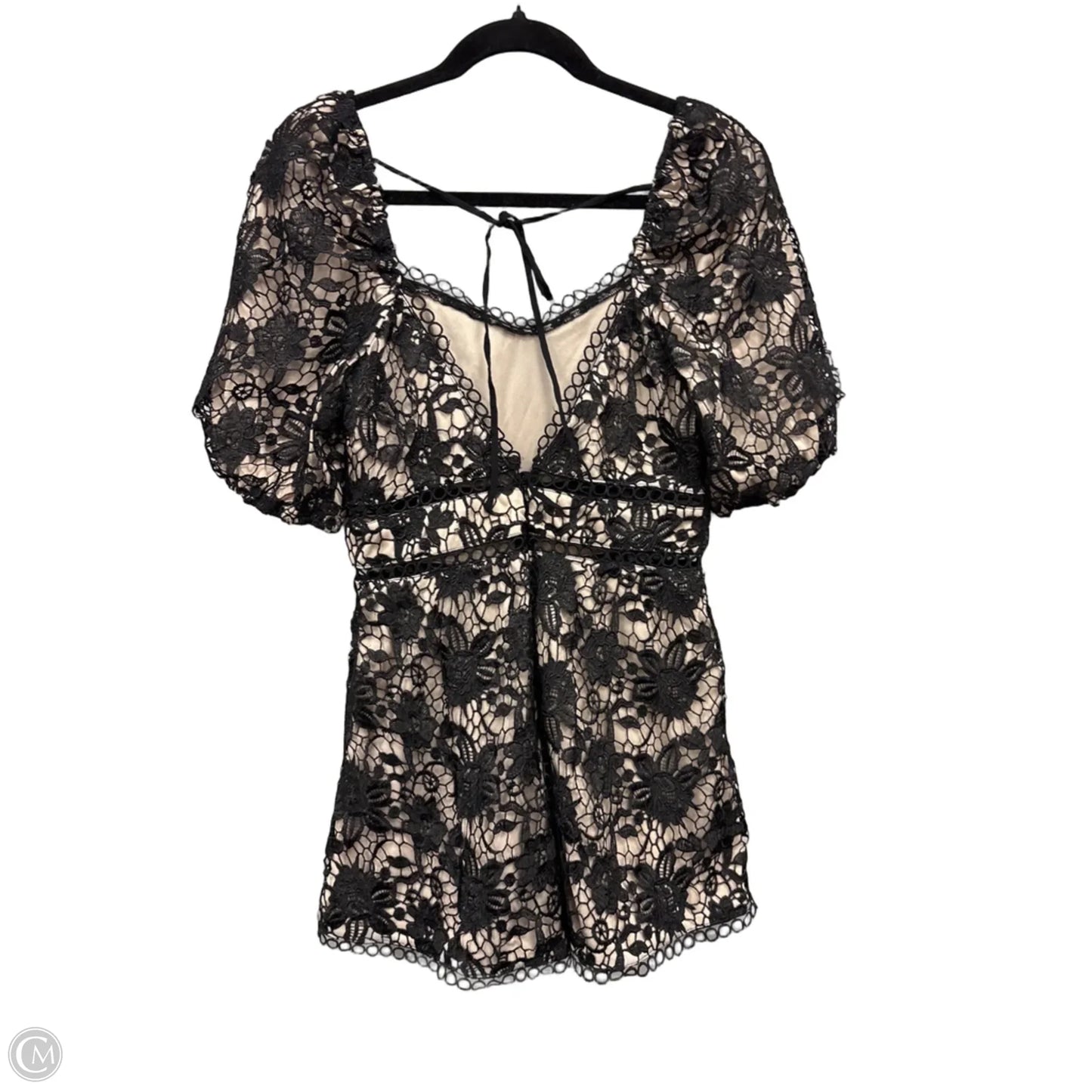 Romper By Lulus In Black & Tan, Size: S