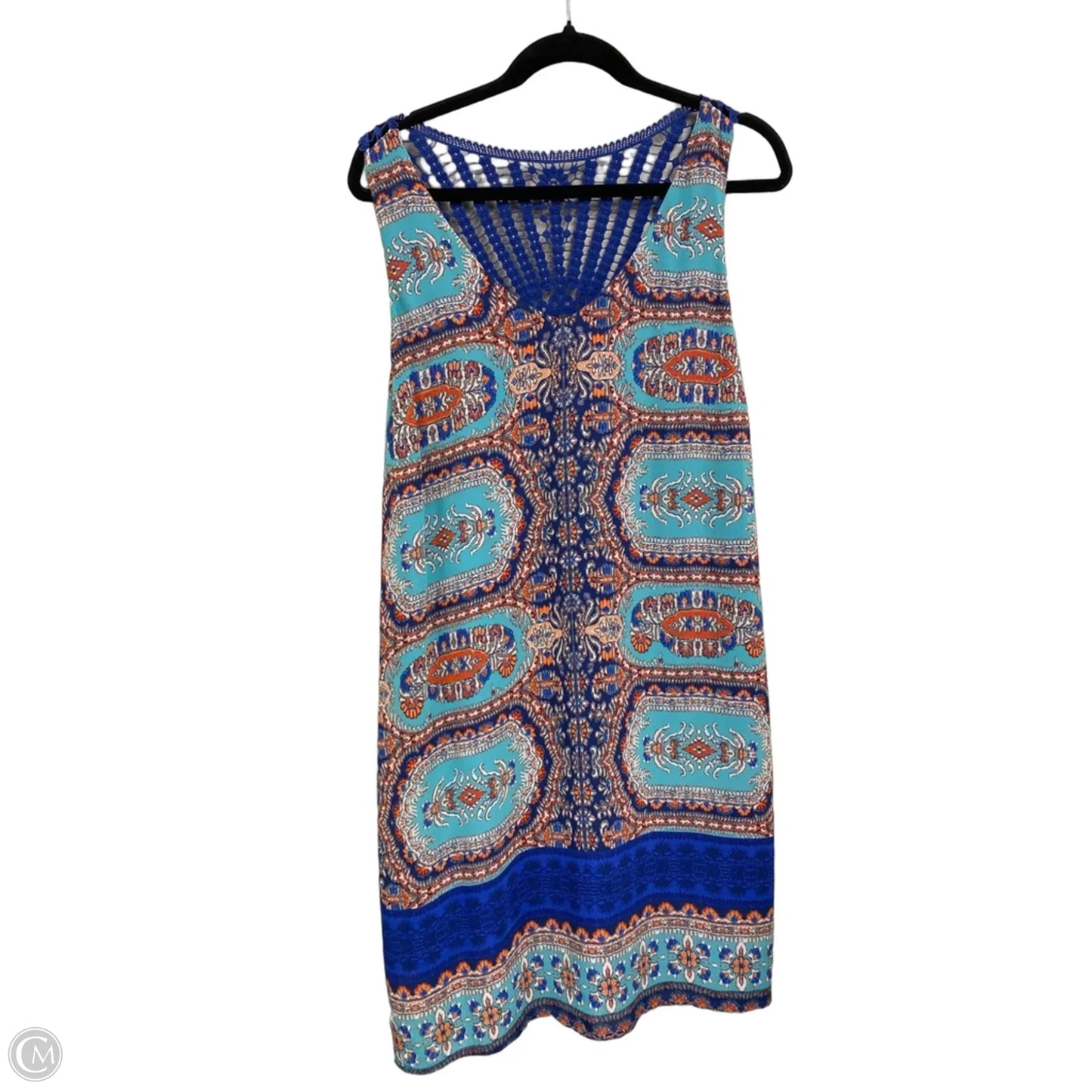 Dress Casual Short By Luxology In Blue & Orange, Size: L
